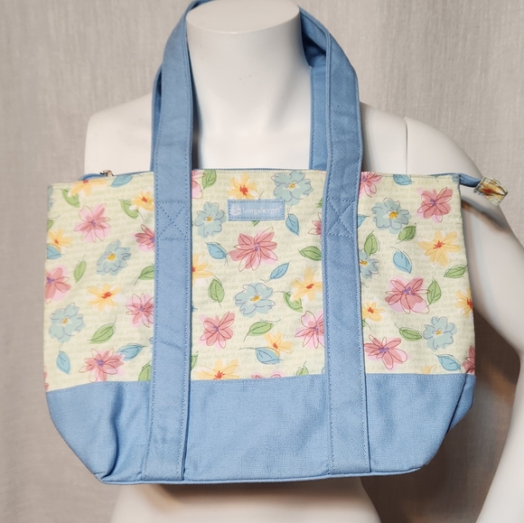 Longaberger Handbags - Longaberger Basket Mother's Day Blue Floral Tote Bag Multipurpose